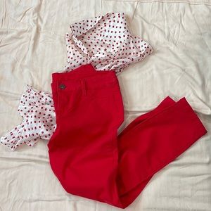 Red jeans by 1st Kiss size S/M, gently used.